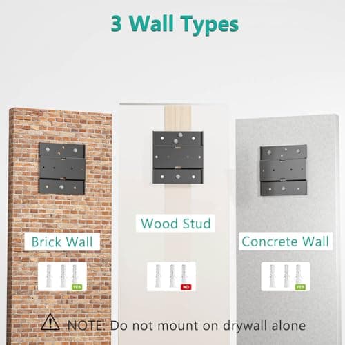 WALI Triple Monitor Wall Mount for 17 to 32 Inch, Computer Monitor Arm for 3 Screens, Swivel Tilt Wall Mount with Mounting Holes 75x75/100x100mm, Per Arm Holds Up to 15.4lbs (013ARM), Black 8