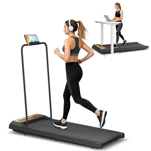 Jackfield Walking Pad Treadmill, 2.5HP Treadmills for Home, Portable Under Desk Treadmill with 5% Incline, 3 in 1 Compact Walking Pads with LED Display, 265 Lbs Capacity, Remote Control, Orange