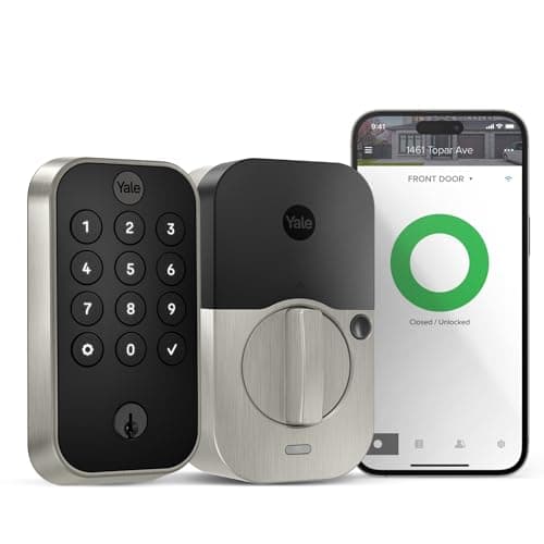 Yale Security Assure Lock 2 Deadbolt, Satin Nickel Keyed Smart Entry Door Lock with Wi-Fi Connected Keypad for Code Entry and Remote Access, YRD410-WF1-619