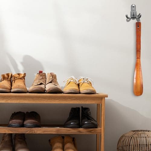 Premium Wooden Shoe Horn, 1 PCS Wooden Shoehorn, 13" Long Handle Shoe horns Easy Wear Helper Shoehorns for Seniors, Kids, Pregnancy, Men, Women 6