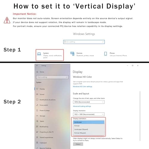 Thinlerain 23.8 inch Computer Monitor 1920x1080 Vertical PC Monitor with HDMI VGA AV BNC USB Ports, Multi-Function Stand, VESA, Display Frameless Build-in Speakers for Office Home 8
