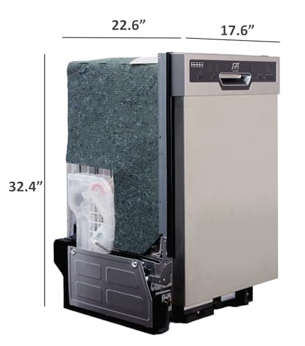 SPT SD-9254SSA 18″ Wide Built-In Stainless Steel Dishwasher w/Heated Drying, ENERGY STAR, 6 Wash Programs, 8 Place Settings and Stainless Steel Tub 8