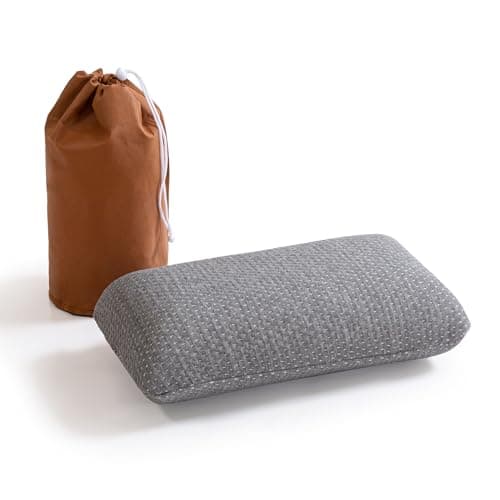 Hcore Small Memory Foam Pillow for Travel and Camping - Compressible Medium Firm Bed Pillow, Contoured Support, Breathable Cover, Machine Washable, Ideal Backpacking, Airplane and Car