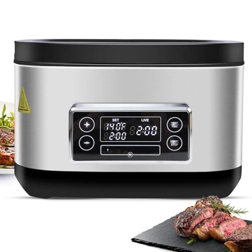SPOONLEMON Sous Vide Precise Cooker, 8 Quart Stainless Steel Sous Vide Machine with Temperature Control, 6 Preset Shortcuts, LED Touchscreen– All-in-One Sous Vide Cooking Pot for Steak/Poultry/Seafood