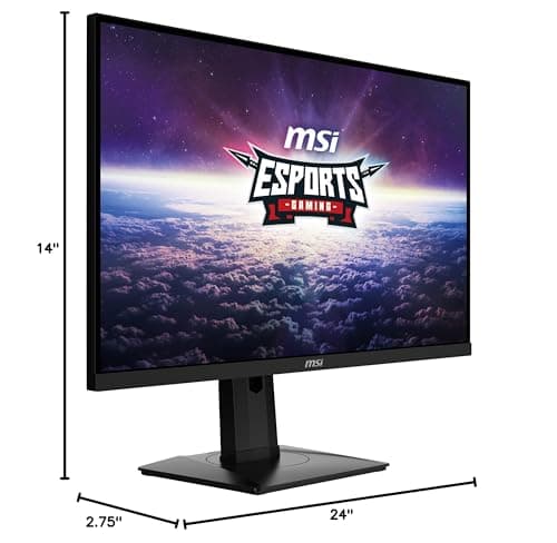 msi G274QPX, 27" Gaming Monitor, 2560 x 1440 (QHD), Rapid IPS, 1ms, 240Hz, G-Sync Compatible, HDR 400, HDMI, Displayport, Tilt, Swivel, Height Adjustable, Pivot 7