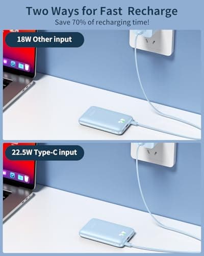 for Magsafe Portable Charger 10000mAh Wireless Magnetic Power Bank, 22.5W PD 3.0+QC 4.0 Fast Charging Battery Pack, Built-in Cables &AC Wall Plug &LED Display &Stand for iPhone 17/16/15/14/13 Series 5