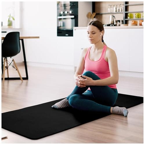 Fitvids All Purpose 1/2-Inch Extra Thick High Density Anti-Tear Exercise Yoga Mat with Carrying Strap, Black 6