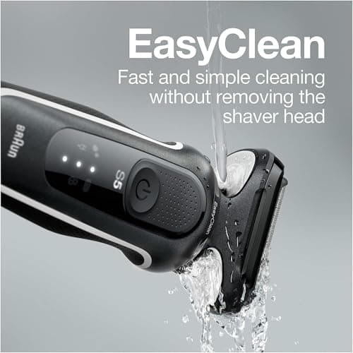 Braun Electric Razor for Men, Waterproof Foil Shaver, Series 5 5050cs, Wet & Dry Shave, with Beard Trimmer and Body Groomer, Rechargeable, Charging Stand Included, Blue 6
