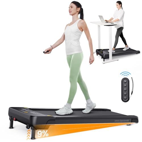 UREVO Under Desk Treadmill for Office Under Desk, Walking Pad 2 in 1 for Home/Office, Portable Walking Pad Treadmill with Remote Control, LED Display