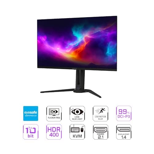 GIGABYTE - AORUS FO32U2-32" QD OLED Gaming Monitor - UHD 3840x2160-240Hz - 0.03ms GTG - AMD FreeSync Premium Pro - Type C KVM - HDMI, DP, Type C - Height Adjustable - Black 2