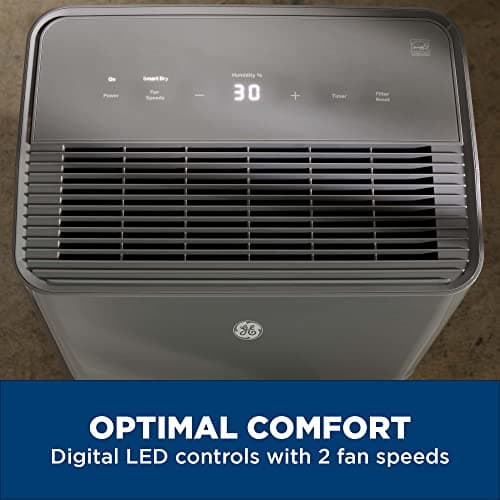 GE Energy Star Portable Dehumidifier for Basement, Bedroom, Bathroom, Garage or Large Rooms up to 4500 Sq Ft, 50 Pint with Removable Bucket and Continuous Drain Connect for Auto or Manual Drainage 6