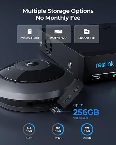 REOLINK 6MP PoE IP Fisheye Camera with 360° View, Surveillance for Home/Office Security, Smart Human Detection, Two Way Talk, Ceiling/Wall/Desk Mount, Multiple Panoramic Display Views, FE-P(Black) 8