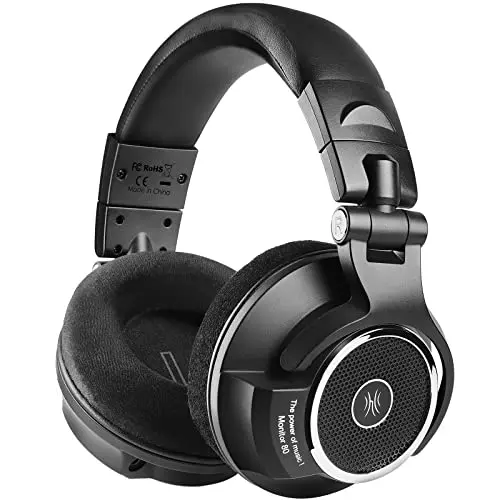 OneOdio Monitor 80 Open Back Headphones- Studio Headphones for Mixing Mastering Editing, Wired Over Ear Headphones for Professional Studio Applications, 250 Ohm, Velour Earmuffs, Sound Isolation