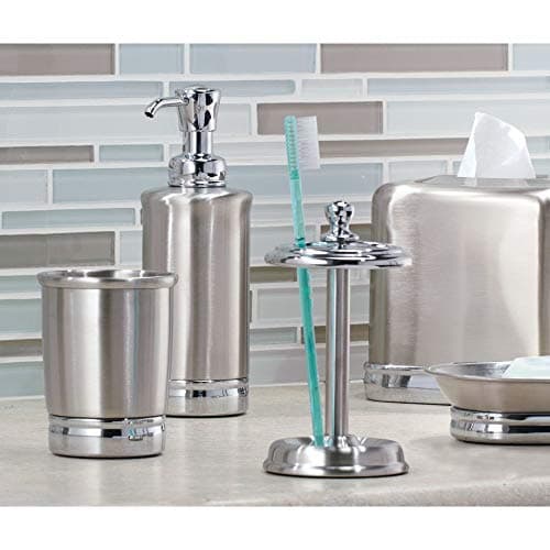 iDesign York Metal Soap Saver, Holder Tray for Bathroom Counter, Shower, Kitchen, 4" x 5.5" x 1.5", Brushed Stainless Steel 5