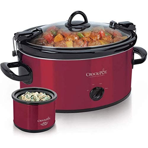 Crock-Pot 6-Quart Cook and Carry Slow Cooker with Little Dipper Warmer (Red)