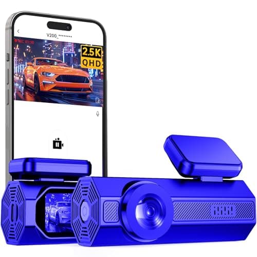 2.5K Car Dash Cam, VEEMENT Dash Camera for Cars, 1440P Car Dash Camera with APP, WiFi Dash Cams with WDR Night Vision, 24/7 Parking Monitor Dashcam, 160°Wide, G-Sensor, Mini Dash Cam, Blue