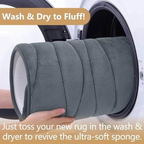Buganda Memory Foam Bathroom Rug Mat 24x16, Extra Soft and Absorbent Bath Mats, Non-Slip and Machine Washable Bath Rugs for Bathroom Floor,Tub and Shower, Dark Grey 6