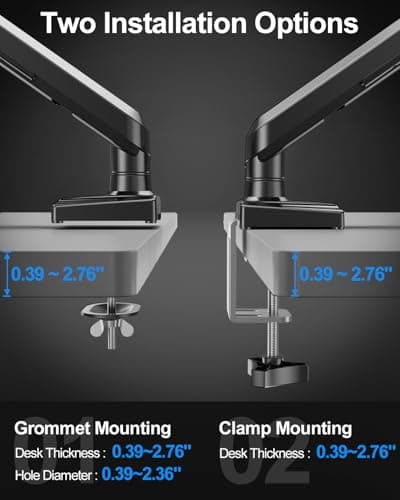 Dual Monitor Arm for 17-32 Inch Computer Screens, 22lbs per Arm, Full Motion Monitor Desk Mounts for 2 Monitors, Gas Spring Desk Mount, VESA Mount, Freelift Pro 8