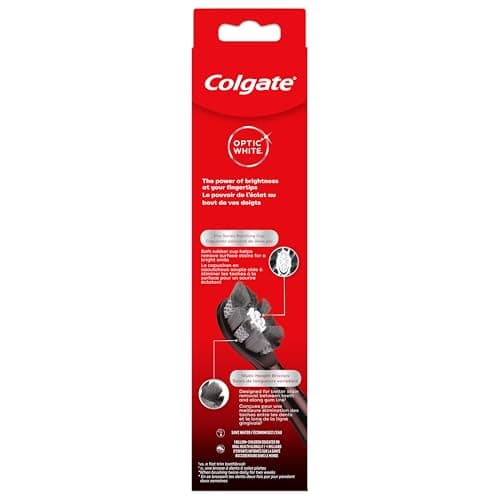 Colgate Optic White Pro-Series Whitening Battery Operated Electric Toothbrush with Timer, Soft, Black 6