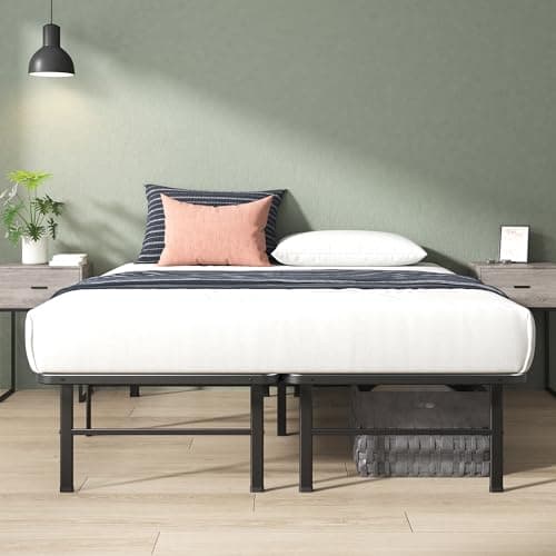 Zinus Rumi 14in Queen Metal Bed Frame, Quick Assembly SmartBase® Mattress Foundation, Heavy Duty Sturdy Steel with No Box Spring Needed, Eco-Friendly Packaging, Black 9