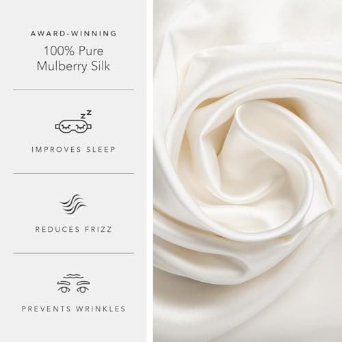 Fishers Finery 19mm 100% Pure Mulberry Silk Pillowcase, Quality Tested (White, S) 5