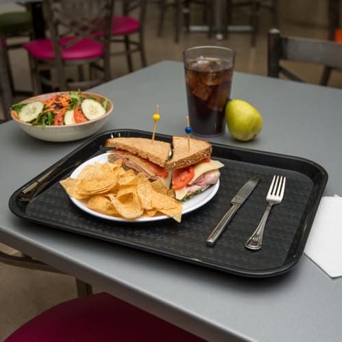 Carlisle FoodService Products Fast Food Cafeteria Tray 14" x 18", Durable Polypropylene with Slip-Resistant Surface, Stackable for Cafes and Schools, BPA-Free, Black 5