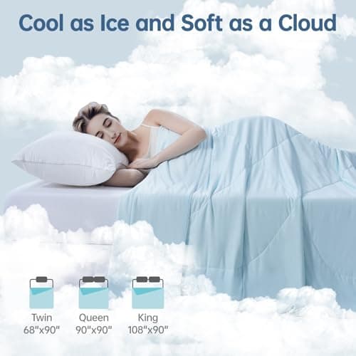 OtterOasis Cooling Comforter Oversized King for Hot Sleepers, 108"x90" Summer Cooling Blanket for Night Sweats, Silk Soft Lightweight Breathable All-Season Blue Cooling Quilt Blanket 6