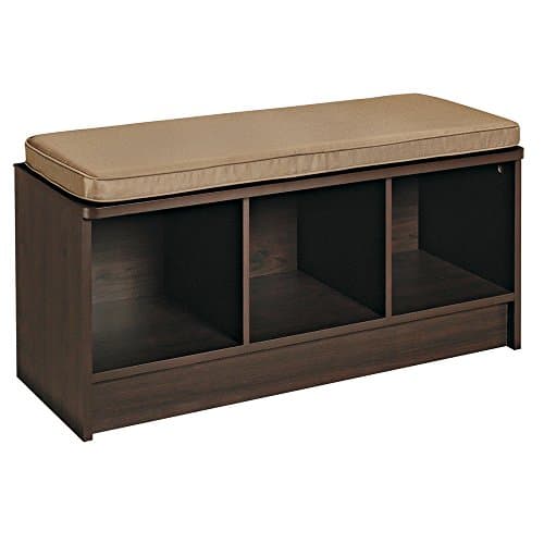 ClosetMaid 1570 Cubeicals 3-Cube Storage Bench, Espresso with Tan Cushion