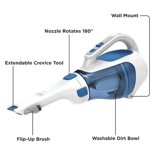 BLACK+DECKER dustbuster Handheld Vacuum, Cordless Car Vacuum Portable 12V, with Rotating and Extendable Nozzle (HHVI320JR02) 5