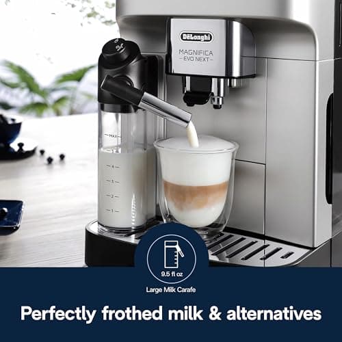 De'Longhi Magnifica Evo Next Fully Automatic Espresso Machine - Programmable Coffee Maker with Grinder and Milk Frother - Hot & Cold Brewer for Espresso, Latte, Cappuccino, Americano, Tea and More 6