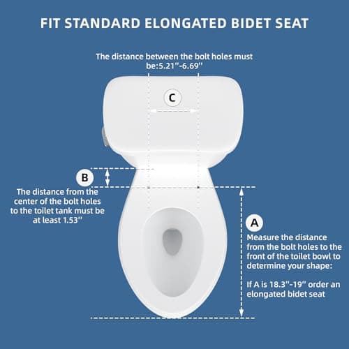 Clirass Bidet Toilet Seat, Soft Close Elongated Toilet Seat, Button control Feminine/Posterior Wash Switch, Knob Control Water Pressure,White Bidet Seat Attachment with Brass inlet Easy Installation 5