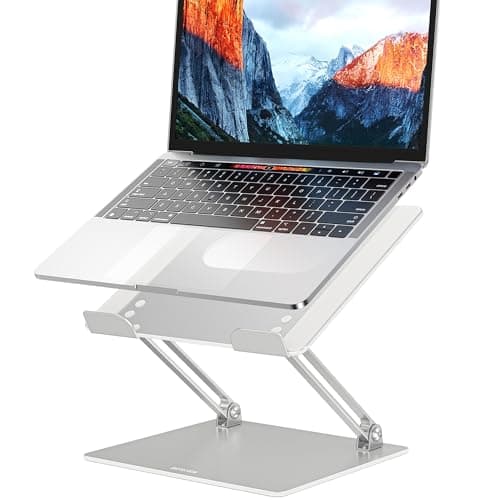 BESIGN LS10 Aluminum Laptop Stand, Ergonomic Adjustable Notebook Tablet Stand, Computer Holder Compatible with Air, Pro, Dell, HP, Lenovo More 10-14" Laptops, Silver