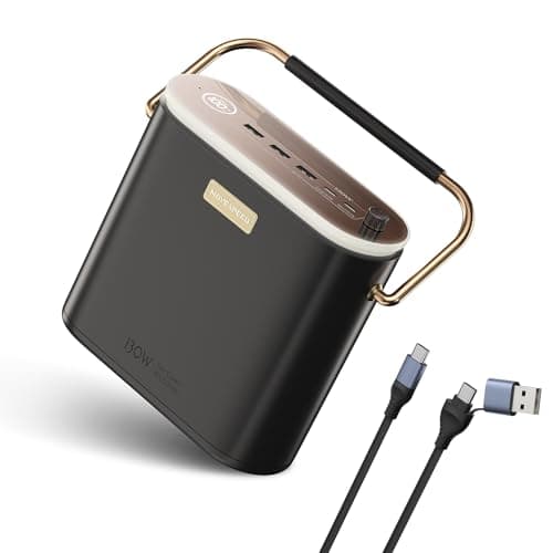 MOVE SPEED 2025 Upgrade 80,000mAh Power Bank 130W Portable Power Station with Digital Display, Lighting, USB C 5-Port Support Solar Recharge for Outdoor Camping,Laptop,Emergency Backup(296Wh)