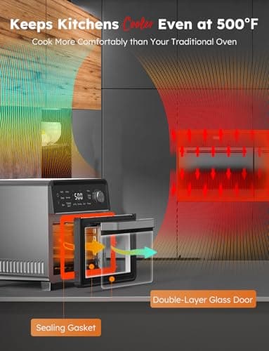 Nuwave Plug-In Grill Air Fryer Oven Combo w/Sheath Heaters, Authentic Char Flavor, 2024 New Convection System, 2X More Even, 100 Presets, Smarter Probe, 50-550°F, Stainless Steel 8