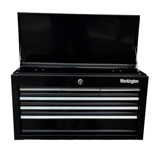 Workington Portable Metal Tool Chest with 6 Drawers, 24" 6-Drawer Tool Chest Cabinet with Ball Bearing Drawer Slides, Steel Tool Storage Box Organizer 4005 Black 5