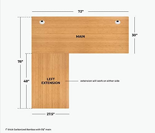 VWINDESK 72 x 30 x 1 Inch 100% Solid Bamboo Desk Table Top Only,for Standing Desk Home Office Desk with 60mm Grommets(Right Angle) 8