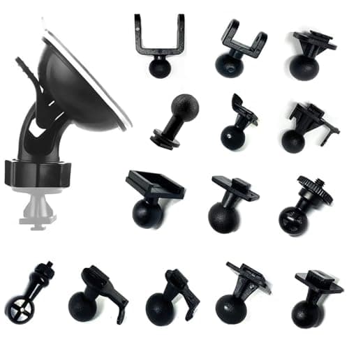 OctinPris Dash Camera Suction Cup Mount Dashcam Mounts Holder with 14 Ball Joints Adapter for Vehicle Video Recorder Windshield & Dashboard for Dash Car DVR Camera GPS