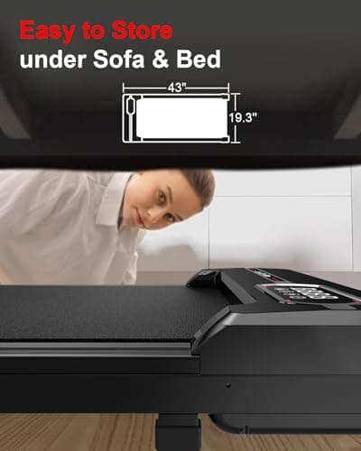 HomeFitnessCode Walking Pad, 5MPH Under Desk Portable Treadmill for Home Office, Compact & Small, Ultra Quiet<45dB with 300+ Lb Capacity, Remote Control, LCD Display, BK-FBM 9