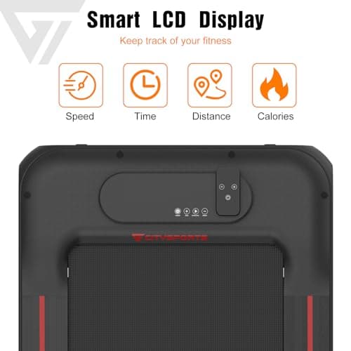Under Desk Treadmill Portable Walking Pad, Adjustable Speed with APP, LCD Screen & Calorie Counter, Ultra Thin and Silent, Intended for Home/Office (Black Red) 5