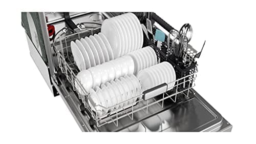 SHARP SDW6767HS Smart Dishwasher Works with Alexa. Includes LED Interior lights, Stainless Steel interior, Heated Dry with Fan Assist, Wash Zone cleans half load on either rack, Adjustable Third Rack 12