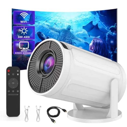 XBJ Mini Projector with WIFI, 4K Support Portable Projector 180° Rotatable.Full HD 1080P Outdoor Projector 17"-130" Screen Movie Projector. Compatible for Smartphone, Laptop, TV Stick,USB(No App)