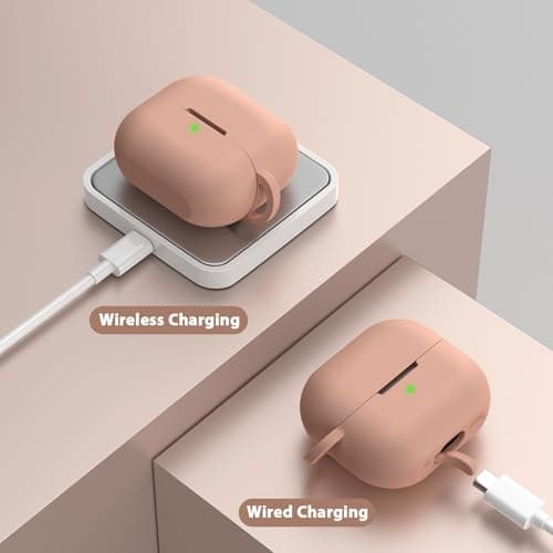 Case for Apple Airpods 4 - VISOOM Airpods 4 Cases 2024 Cover Women Anti-Drop Silicone iPods 4 Earbuds Wireless Accessorie Charging Cases Girl Bling Keychain for Airpod iPods 4th Generation 5