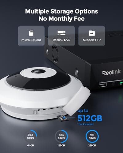 REOLINK 6MP PoE IP Fisheye Camera with 360° View, Surveillance for Home/Office Security, Smart Human Detection, Two Way Talk, Ceiling/Wall/Desk Mount, Multiple Panoramic Display Views, FE-P(White) 8