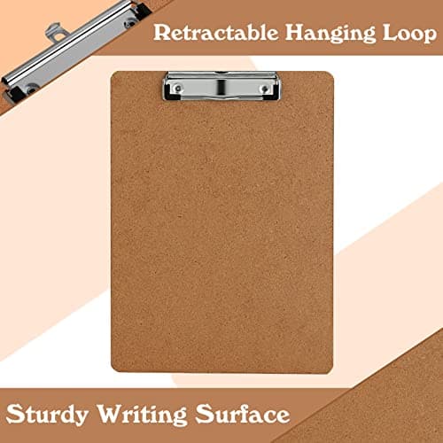 Clipboards, PANDRI 26 Pack Hardboard Office Clipboards, Low Profile Clip, Clip Boards 8.5x11 Standard Letter Size, Classroom Supplies, ECO Friendly 5
