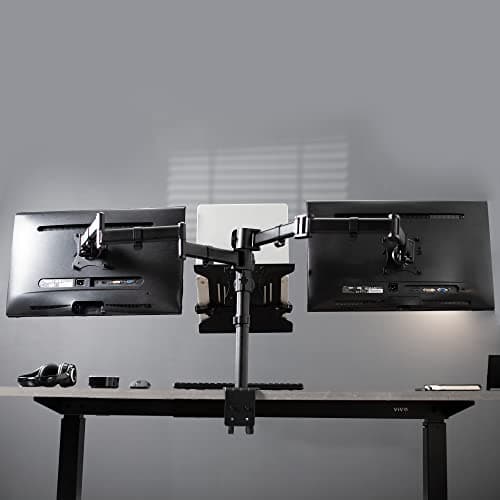 VIVO Dual Monitor + Laptop Mount for 13 to 27 inch Screens and 10 to 15.6 inch Laptops, Triple Screen Viewing, Articulating Arms, Black, STAND-V013L 9