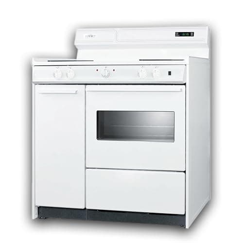 Summit 36” Electric Range, 220V Electric Coil Burners, Large 2.9 cu.ft Oven, ADA Complaint, White- WEM430KW