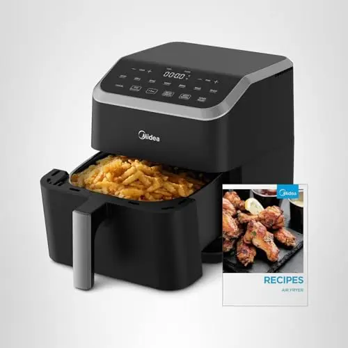 Midea Air Fryer 5.5QT, Rapid Air Technology, 9 Preset Menus, Quick and Easy Meals, 1 Minute Button and Favorite Function, 90% less oil, Easy to Clean, Varied Recipes 8