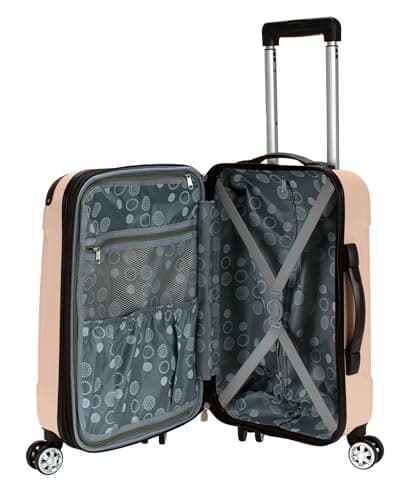 Rockland London Hardside Spinner Wheel Luggage, Champagne, Carry-On 20-Inch, 22"X13. 5"x10" (with wheels) 8