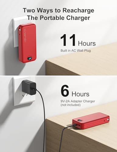 aonidi 20000mAh Ultra-Portable-Charger-Power-Bank PD20W with Built in Cables&AC Wall Plug,Fast Charging Cell Phone Charger Battery Pack,LED Display Travel Battery Bank for All iPhone,Samsung,Android 5