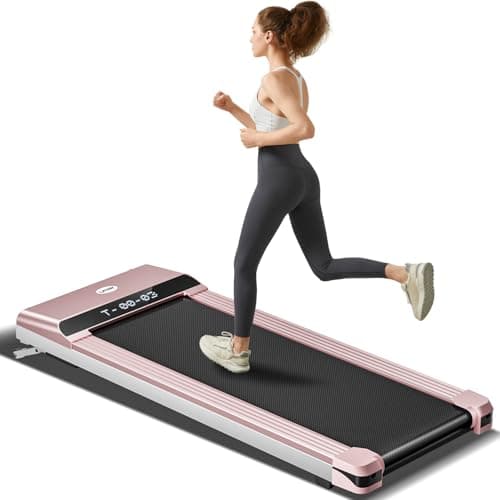 UMAY Fitness 512 Walking Pad, Under Desk Treadmill for Home and Office, Portable Walking Treadmill, Ultra Quiet 2.5 HP Brushless, 16.5x45.7” Wide Running Belt, 300LBS Capacity